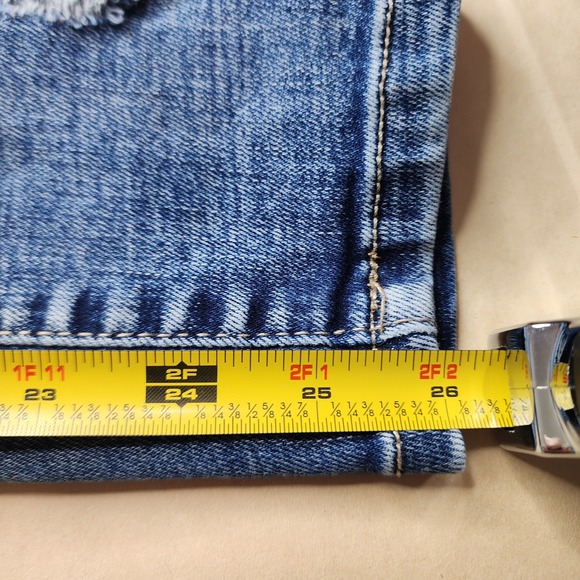 BKE Denim Womens Skinny Jeans Medium Wash Distressed Ripped Size 31 Stretch - Picture 6 of 8